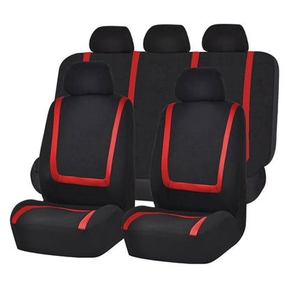 Universal Car Seat Cover Polyester Fabric Automobile Seat Covers Car Seat Cover Vehicle Seat Protector Interior Accessories 9pcs Set Black - Seat Accessories by buy2fix | Online Shopping UK | buy2fix