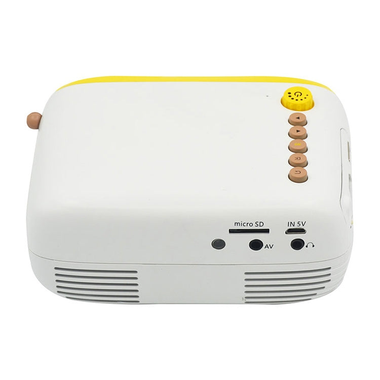 YG200 Portable LED Pocket Mini Projector AV SD HDMI Video Movie Game Home Theater Video Projector, US Plug(Yellow and White) - Consumer Electronics by buy2fix | Online Shopping UK | buy2fix