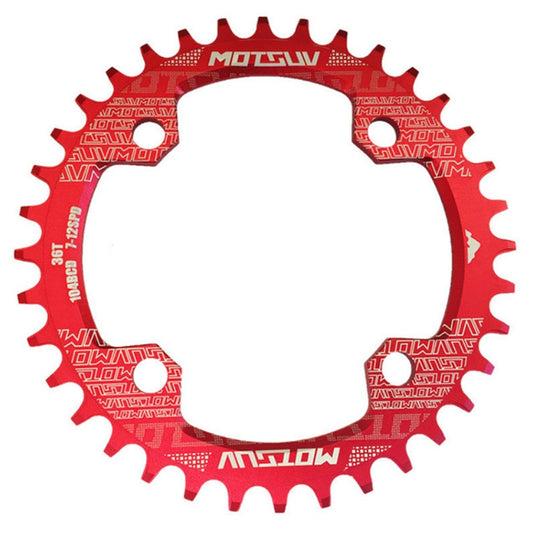MOTSUV Narrow Wide Chainring MTB  Bicycle 104BCD Tooth Plate Parts(Red) - Outdoor & Sports by MOTSUV | Online Shopping UK | buy2fix