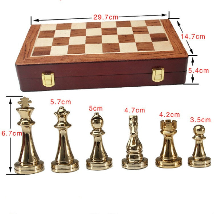 Zinc Alloy Simple European Chess Board Chess Set - DIY Developmental Toys by buy2fix | Online Shopping UK | buy2fix