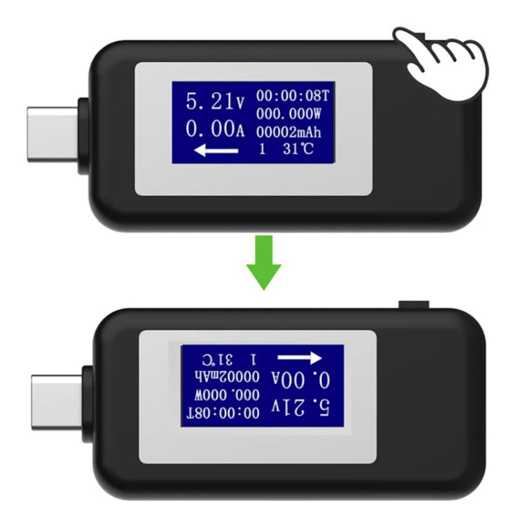 KEWEISI Multi-function Type-C / USB-C Tester Charger Detector Digital Voltmeter Ammeter Voltage Meters(Black) - Consumer Electronics by buy2fix | Online Shopping UK | buy2fix