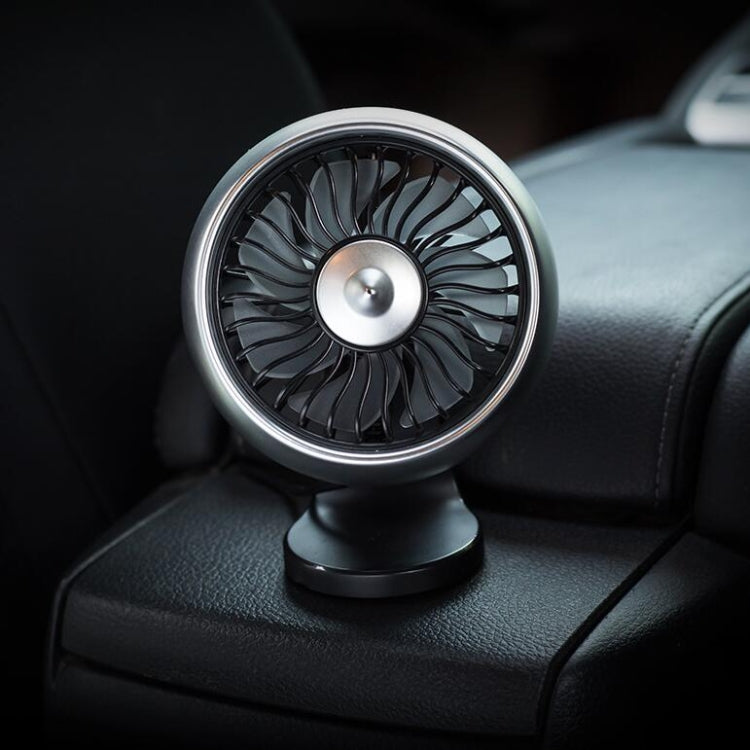 Automobile Multi-function Electric Fan Car Air Outlet USB Interface Mini Fan(Silver) - Heating & Fans by buy2fix | Online Shopping UK | buy2fix