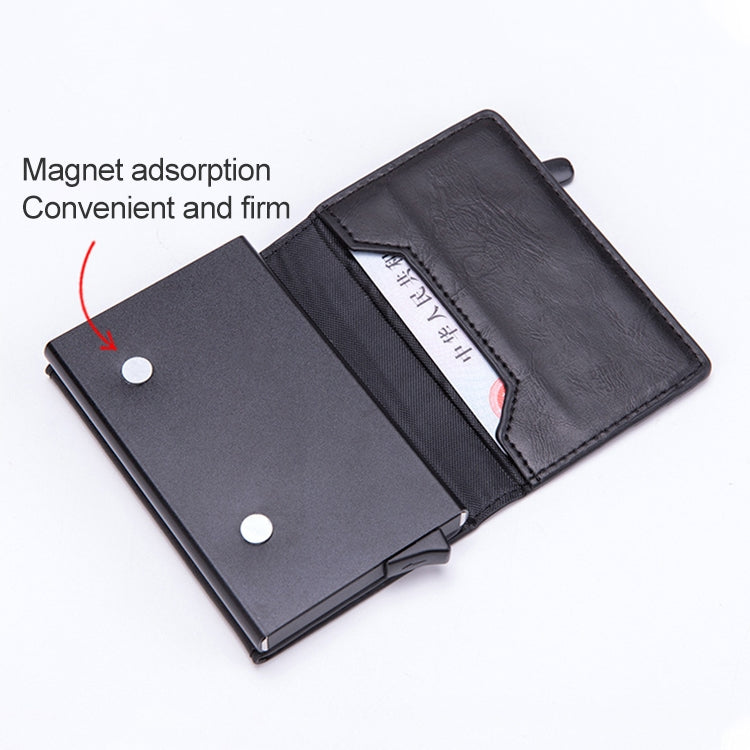 Magnetic RFID Bag Multifunctional Aluminum Automatic Pop-up Credit Card Package(Blue) - Home & Garden by buy2fix | Online Shopping UK | buy2fix