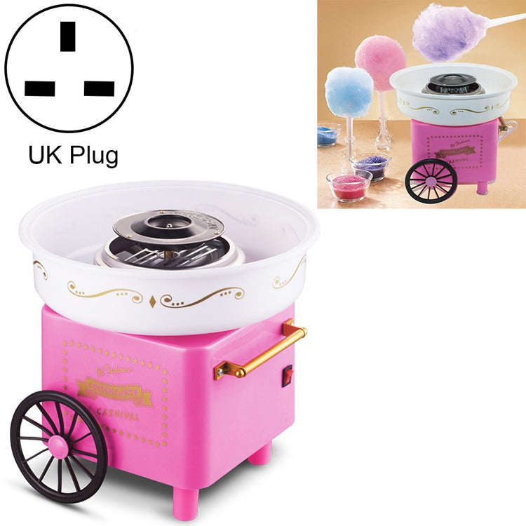 Retro Trolley Mini Cotton Candy Machine, Specification:British Regulations 220 V(Pink) - Home & Garden by buy2fix | Online Shopping UK | buy2fix