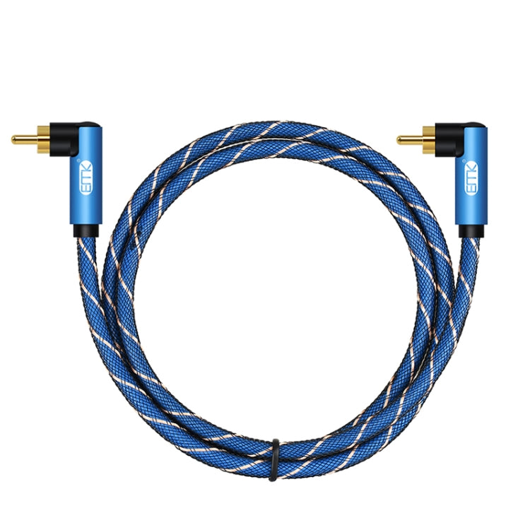 EMK Dual 90-Degree Male To Male Nylon Braided Audio Cable, Cable Length:5m(Blue) - Audio Optical Cables by EMK | Online Shopping UK | buy2fix