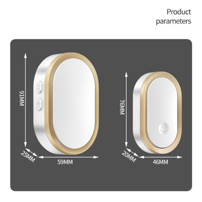 CACAZI A99 Home Smart Remote Control Doorbell Elderly Pager, Style:EU Plug(Golden) - Security by CACAZI | Online Shopping UK | buy2fix