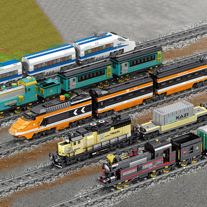 City Train Series Assembled Building Blocks Simulation Electric Rail Train Puzzle Toys(98225) - Building Blocks by buy2fix | Online Shopping UK | buy2fix