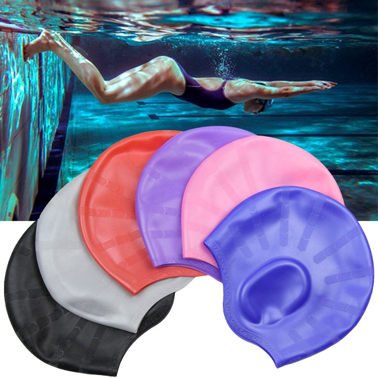 Silicone Ear Protection Waterproof Swimming Cap for Adults with Long Hair(Purple) - Outdoor & Sports by buy2fix | Online Shopping UK | buy2fix