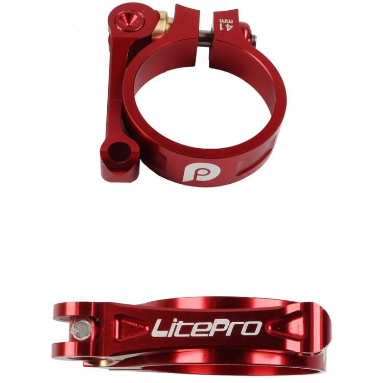 Litepro Seat Tube Clamp LP Folding Bike Seat Tube Clamp CNC 41mm Suitable for 33.9mm Seat Tube, Color:Red - Outdoor & Sports by Litepro | Online Shopping UK | buy2fix