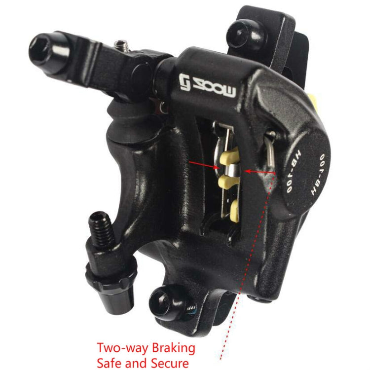 ZOOM HB100 Mountain Bike Hydraulic Brake Caliper Folding Bike Cable Pull Hydraulic Disc Brake Caliper, Style:Front(Black) - Bicycle Brake Parts by Zoom | Online Shopping UK | buy2fix