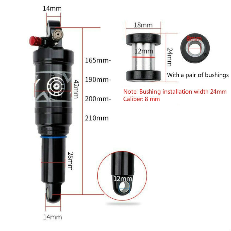 DNM AO38 Mountain Soft Tail Frame Rear Shock Absorber XC Air Pressure Rebound Shock Absorber, Size:165mm, Specificatio:Hand Control AO38RC - Others by DNM | Online Shopping UK | buy2fix