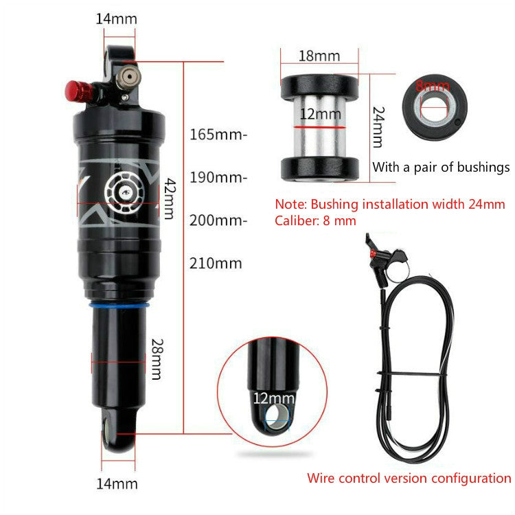 DNM AO38 Mountain Soft Tail Frame Rear Shock Absorber XC Air Pressure Rebound Shock Absorber, Size:190mm, Specificatio:Wire Control AO38RL - Outdoor & Sports by DNM | Online Shopping UK | buy2fix