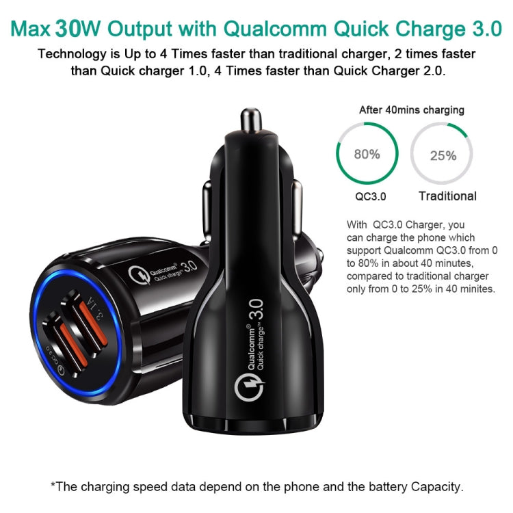 2 PCS QC3.0+3.1A Car Charger Dual USB 6A Halo Wine Bottle Fast Charge Car Charger(Elegant Black) - In Car by buy2fix | Online Shopping UK | buy2fix