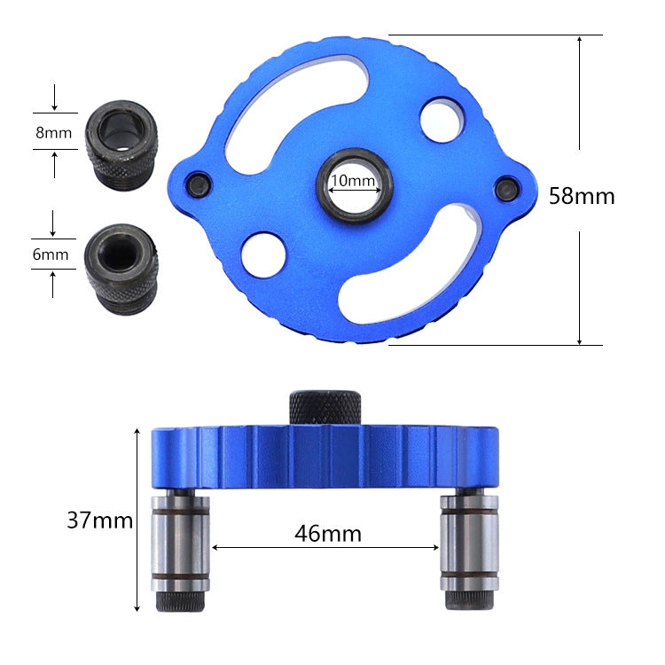Woodworking Straight Hole Puncher Self-Centering Dowel Splicing Drilling Locator Woodworking Drilling Tool, Style: Blue+7 PCS Drill Bit+60 Wood Tip - Others by buy2fix | Online Shopping UK | buy2fix