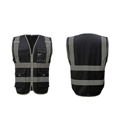 Multi-pockets Safety Vest Reflective Workwear Clothing, Size:XXL-Chest 130cm(Black) - Reflective Safety Clothing by buy2fix | Online Shopping UK | buy2fix