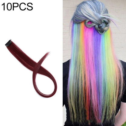 10 PCS Chemical Fiber Wig One-Step Gradient Color Single Card Wig, Stretched Length:24inches(25#) - Wigs by Alileader | Online Shopping UK | buy2fix