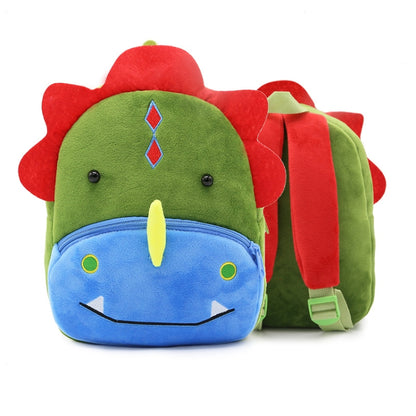 Kids 3D Animal Velvet Backpacks Children Cartoon Kindergarten Toys Gifts School Bags(Dinosaur) - Kids Bags by buy2fix | Online Shopping UK | buy2fix