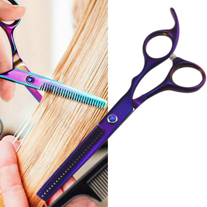 Professional Hair Cutting Scissor Hairdressing Kit Thinning Scissors Barber(Purple Thinning（SXLC-601T)) - Hair Trimmer by buy2fix | Online Shopping UK | buy2fix