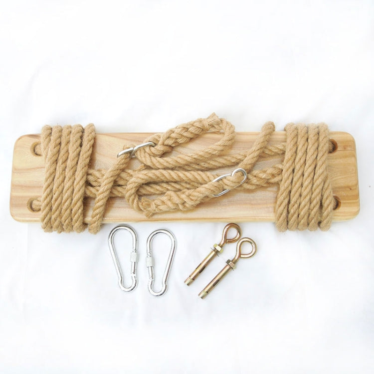 Outdoor Swing Indoor Balcony Children Adult Solid Wood Swing, Style:Hemp Rope(60x18 cm) - Toy Sports by buy2fix | Online Shopping UK | buy2fix