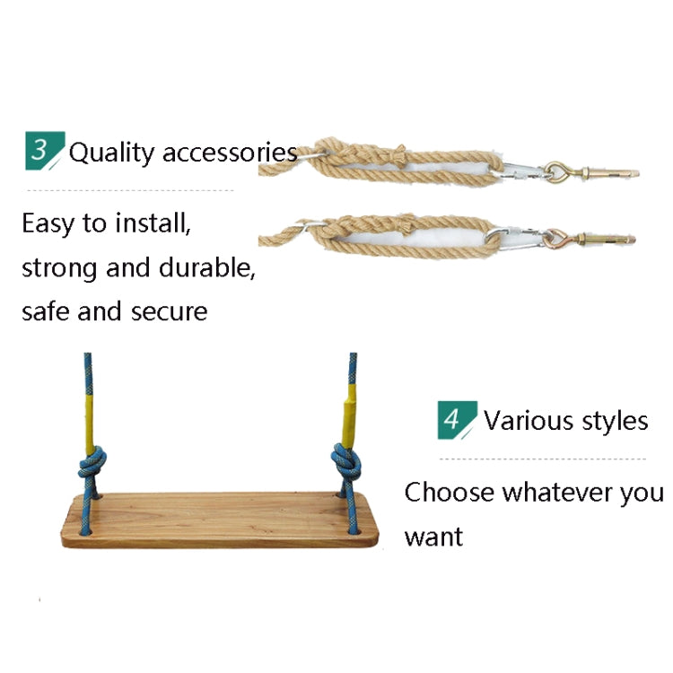 Outdoor Swing Indoor Balcony Children Adult Solid Wood Swing, Style:Climbing Rope(50x13 cm) - Toy Sports by buy2fix | Online Shopping UK | buy2fix
