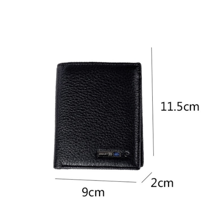 Vertical Wallet Smart Bluetooth Anti-Lost Anti-Theft Leather Bag, Style:Smart(Brown) - Antimagnetic RFID Package by buy2fix | Online Shopping UK | buy2fix