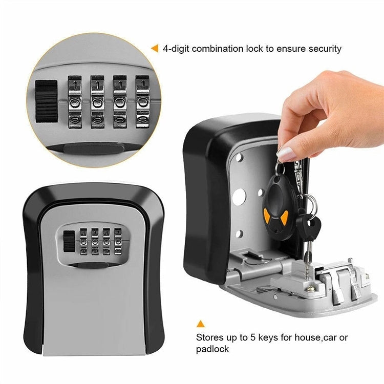 HG2 Arc Wall Mounted Password Key Box(Black) - Security by buy2fix | Online Shopping UK | buy2fix