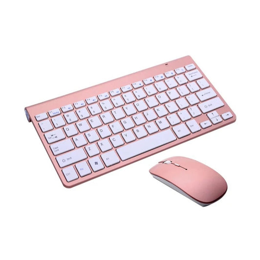 USB External Notebook Desktop Computer Universal Mini Wireless Keyboard Mouse, Style:Keyboard and Mouse Set(Rose Gold) - Wireless Keyboard by buy2fix | Online Shopping UK | buy2fix