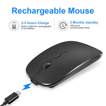 iMICE  E-1300 4 Keys 1600DPI Luminous Wireless Silent Desktop Notebook Mini Mouse, Style:Charging Luminous Edition(Black) - Wireless Mice by iMICE | Online Shopping UK | buy2fix