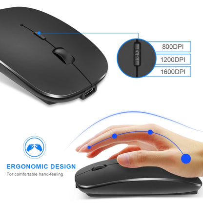 iMICE  E-1300 4 Keys 1600DPI Luminous Wireless Silent Desktop Notebook Mini Mouse, Style:Charging Luminous Edition(Black) - Wireless Mice by iMICE | Online Shopping UK | buy2fix