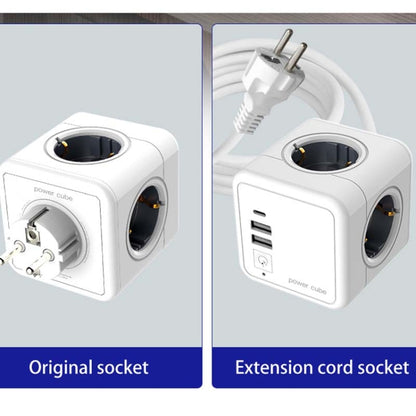 Creative Power Cube Socket Conversion Socket, EU Plug In-Line Gray - Consumer Electronics by buy2fix | Online Shopping UK | buy2fix