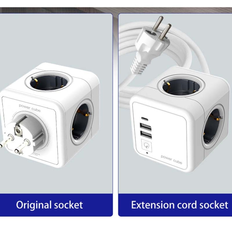 Creative Power Cube Socket Conversion Socket, EU Plug 1.5m Gray - Consumer Electronics by buy2fix | Online Shopping UK | buy2fix