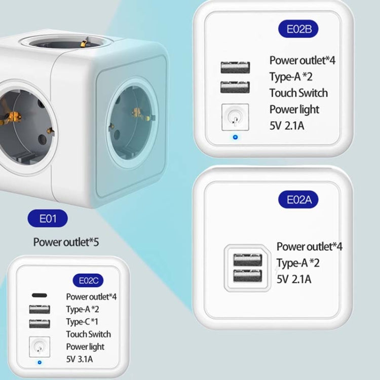 Creative Power Cube Socket Conversion Socket, EU Plug 1.5m Blue - Consumer Electronics by buy2fix | Online Shopping UK | buy2fix