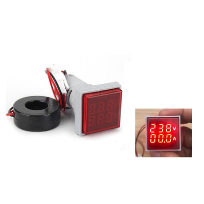 AD16-22FVA Square Signal Indicator Type Mini Digital Display AC Voltage And Current Meter(Red) - Consumer Electronics by buy2fix | Online Shopping UK | buy2fix