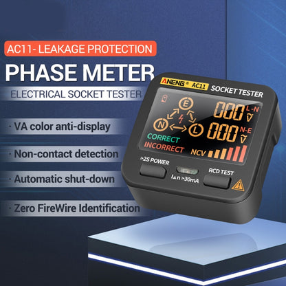 ANENG AC11 Multifunctional Digital Display Socket Tester Electrical Ground Wire Tester(UK Plug) - Current & Voltage Tester by ANENG | Online Shopping UK | buy2fix