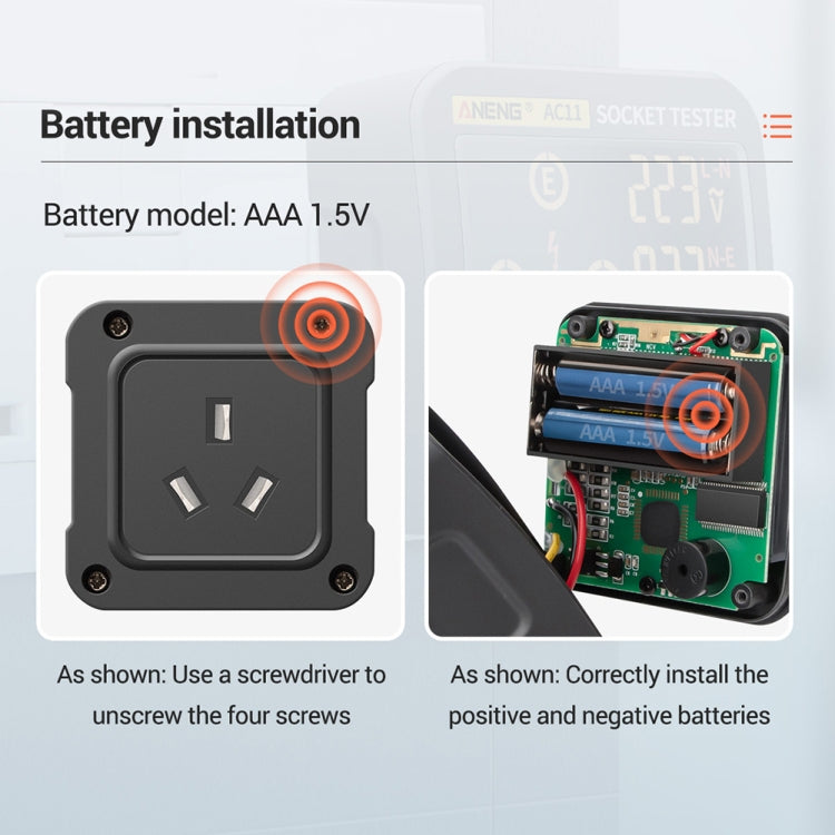 ANENG AC11 Multifunctional Digital Display Socket Tester Electrical Ground Wire Tester(EU Plug) - Consumer Electronics by ANENG | Online Shopping UK | buy2fix