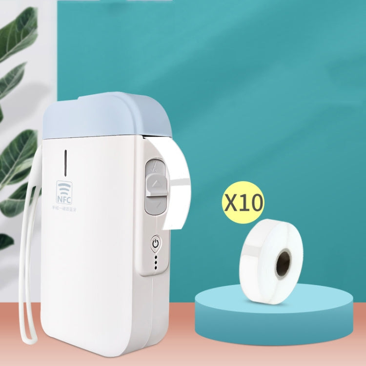 B100 Handheld Portable Bluetooth Mini Label Receipt Printer USB Charging Printer, Specification: Machine+White Label 10 Rolls - Printer by buy2fix | Online Shopping UK | buy2fix