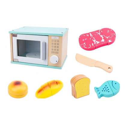 Children Simulation Kitchen Set Baby Wooden Food Cutting Pretend Play Toy Mini Oven - Pretend Play Toys by buy2fix | Online Shopping UK | buy2fix