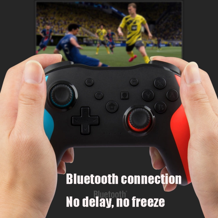 NS009 6-Axis Vibration Burst Wireless Bluetooth Gamepad For Switch Pro(Black Blue Red) - Gamepads by buy2fix | Online Shopping UK | buy2fix
