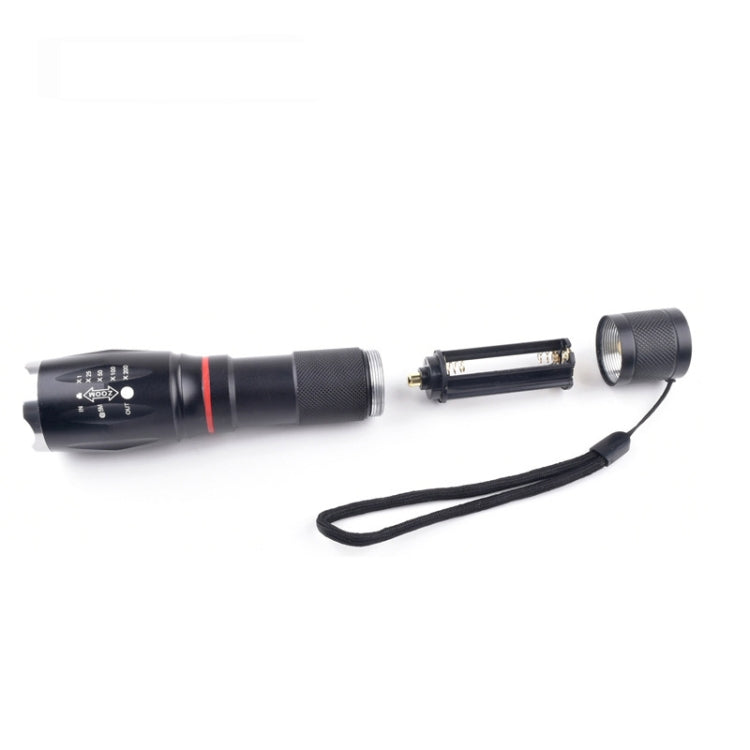 Telescopic Zoom Strong Light Flashlight Strong Magnetic Rechargeable LED Flashlight, Colour: Black Head (With Battery, EU Plug Charger) - LED Flashlight by buy2fix | Online Shopping UK | buy2fix