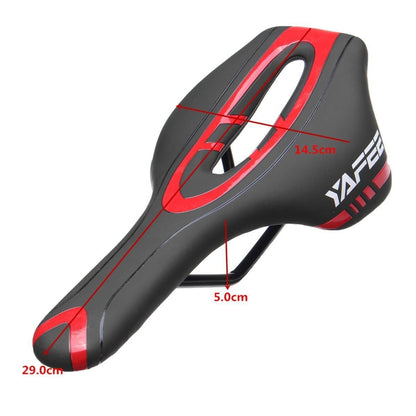 YAFEE Mountain Bike Saddle Mountain Bike Seat Hollow Bicycle Seat(Red) - Bicycle Saddle by YAFEE | Online Shopping UK | buy2fix