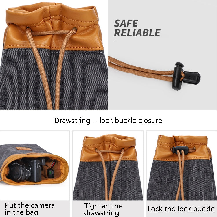 S.C.COTTON Liner Bag Waterproof Digital Protection Portable SLR Lens Bag Micro Single Camera Bag Photography Bag, Colour: Gray L - Camera Accessories by buy2fix | Online Shopping UK | buy2fix