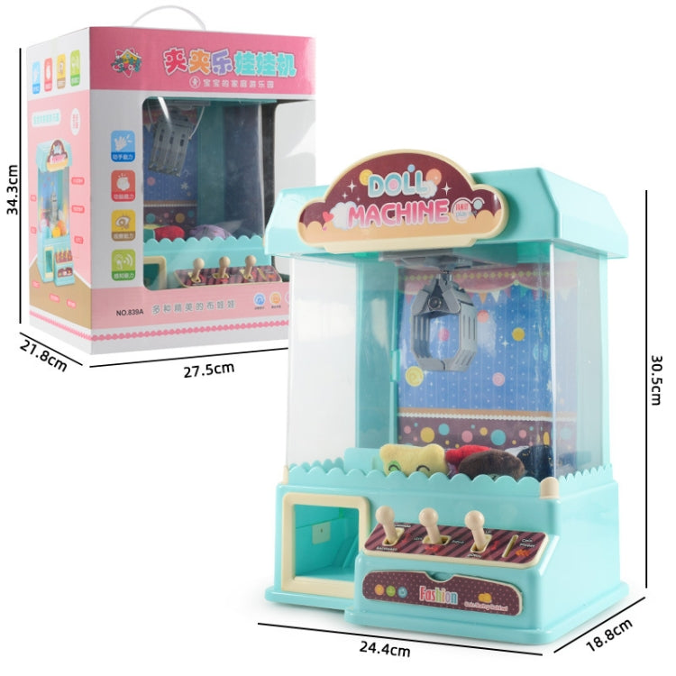 Children Household Claw Machine Toy Electric Light Music Clip Doll Catching Game Machine(Blue) - Pretend Play Toys by buy2fix | Online Shopping UK | buy2fix