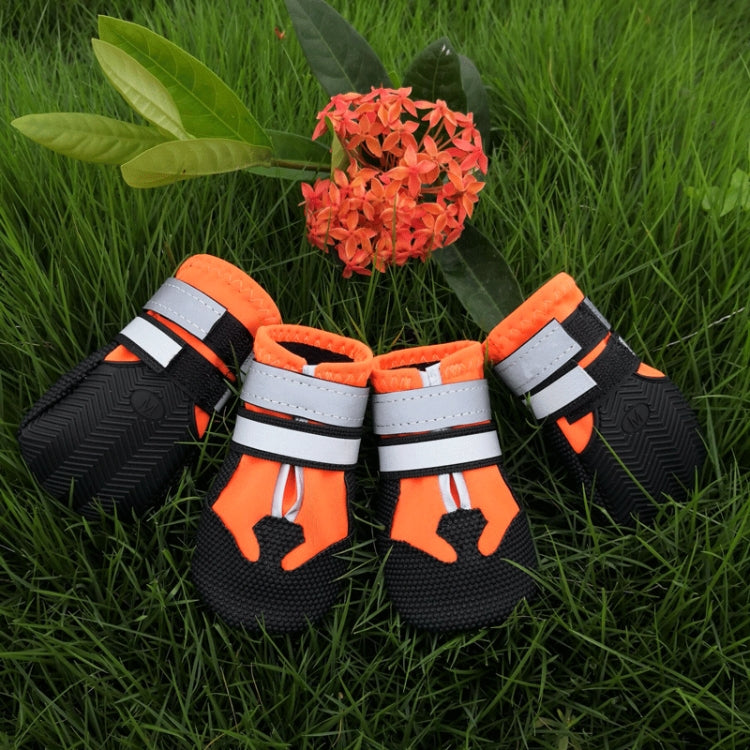 Wear-Resistant Non-Slip & Waterproof Pet Shoe Covers Medium And Large Dog Shoes(XXL Orange) - Home & Garden by buy2fix | Online Shopping UK | buy2fix