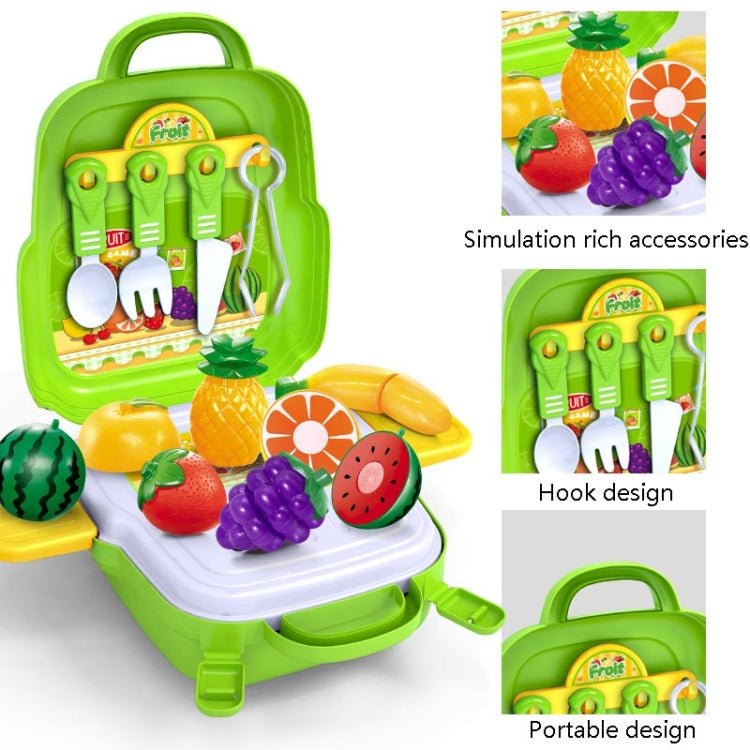 Educational Toys Children Simulation Pretend Play House Toys Kit Backpack(Vegetable and Fruit) - Pretend Play Toys by buy2fix | Online Shopping UK | buy2fix