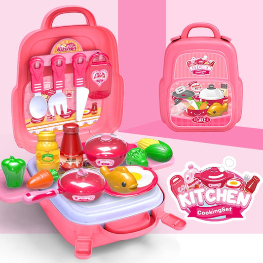 Educational Toys Children Simulation Pretend Play House Toys Kit Backpack(Kitchen) - Pretend Play Toys by buy2fix | Online Shopping UK | buy2fix