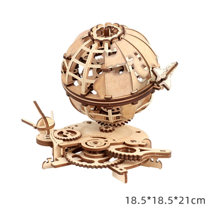 Wooden Mechanical Transmission Model Globe Office Ornaments Children Puzzle Assembly Toys(Gear Shift Globe) - Model Toys by buy2fix | Online Shopping UK | buy2fix
