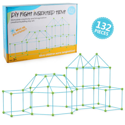 132 in 1 DIY Tent Toy Assembling Play House DIY Children Tent Building Toy( Round-Green) - Toy Sports by buy2fix | Online Shopping UK | buy2fix