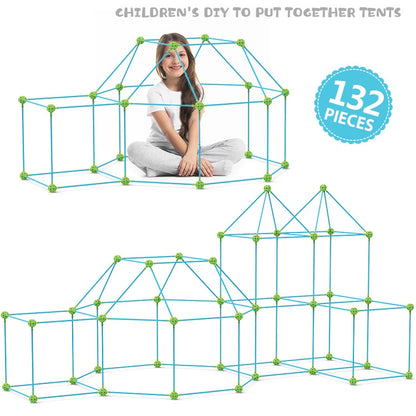 132 in 1 DIY Tent Toy Assembling Play House DIY Children Tent Building Toy(  Square-Green) - Toy Sports by buy2fix | Online Shopping UK | buy2fix