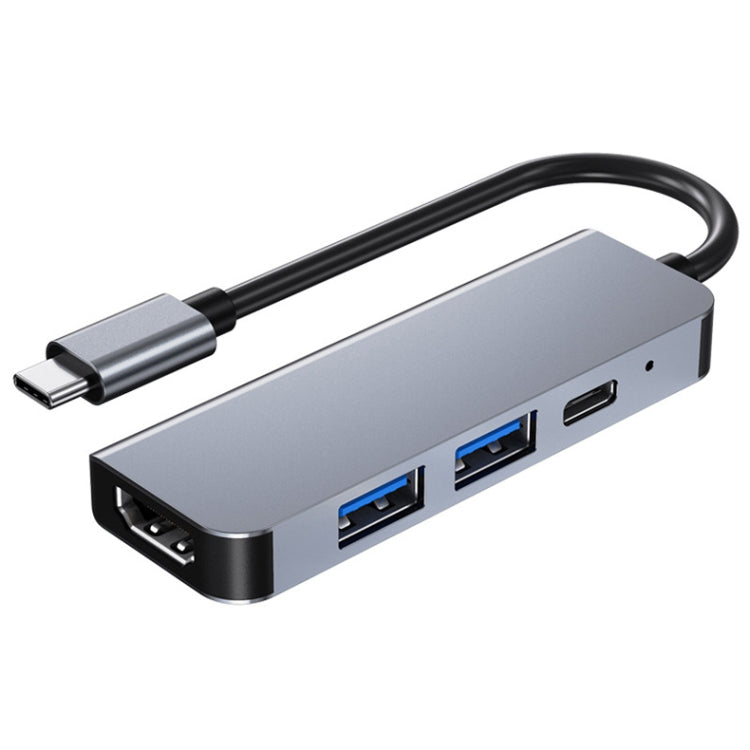 4 In 1 USB-C / Type-C To 4K HDMI + USB 3.0 + USB 2.0 + PD USB-C / Type-C Charging Ports Multifunctional HUB Docking Station - Computer & Networking by buy2fix | Online Shopping UK | buy2fix