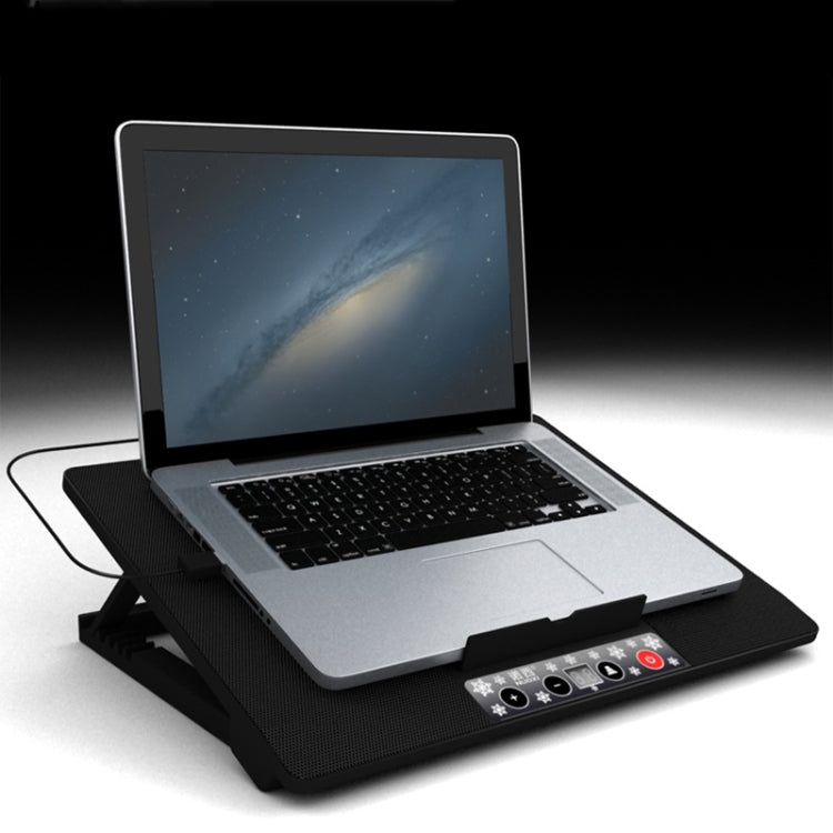 NUOXI M8 Laptop Radiator Multi-Angle Adjustment Six Fan Touch Screen Button Bracket(Blue) - Computer & Networking by NUOXI | Online Shopping UK | buy2fix